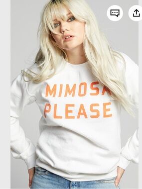 Mimosa Please Sweatshirt: Recycled Karma